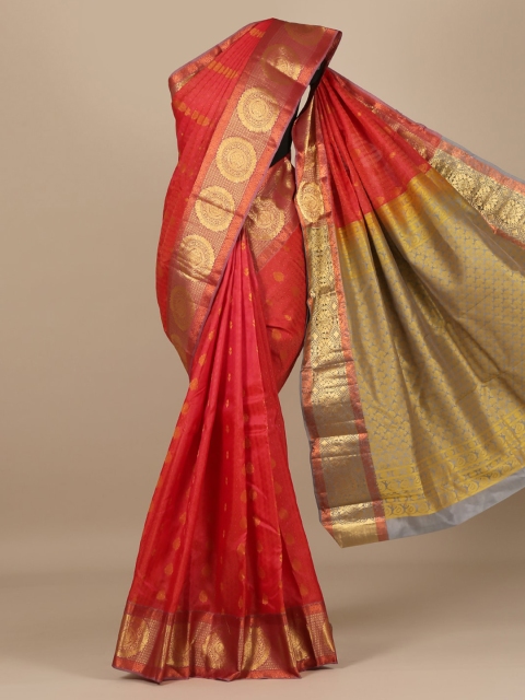 

Pothys Red Woven Design Silk Blend Saree