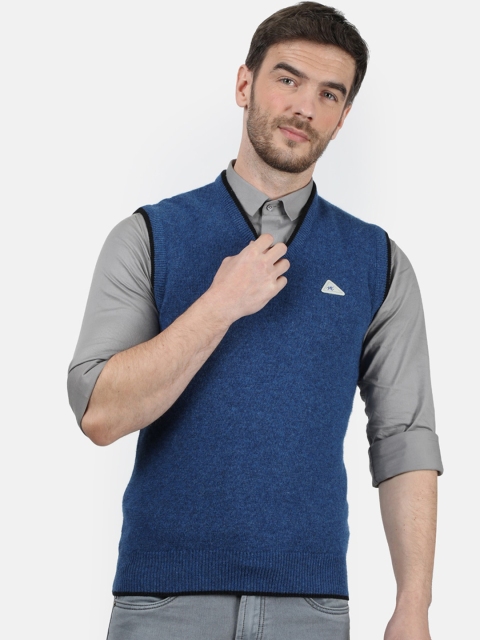

Monte Carlo Men Blue Solid Sweater Vest