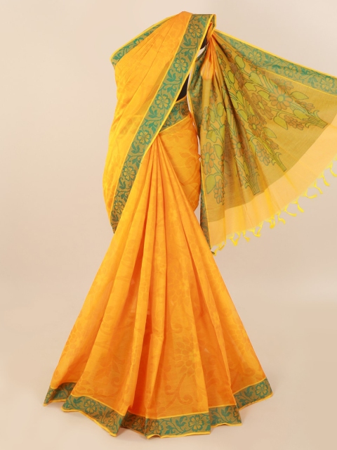 

Pothys Yellow Floral Pure Cotton Saree