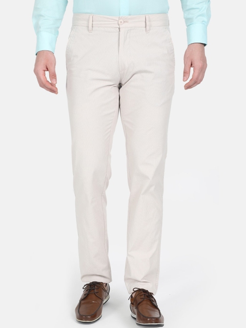 

Monte Carlo Men Cream-Coloured Slim Fit Solid Chinos
