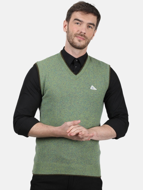 

Monte Carlo Men Green Solid Sweater Vest