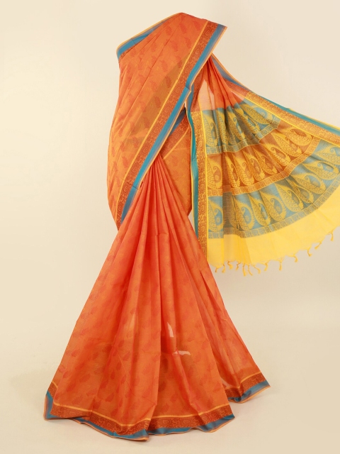 

Pothys Orange Printed Pure Cotton Saree