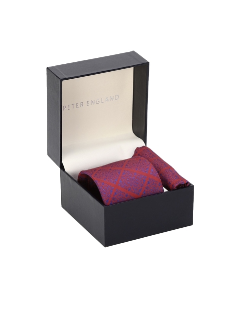 

Peter England Maroon Woven Design Accessory Gift Set
