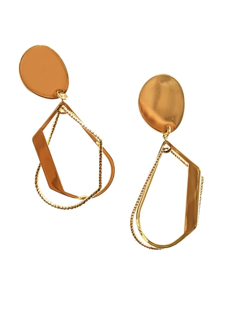

Foxy Sperks Gold-Toned Contemporary Drop Earrings
