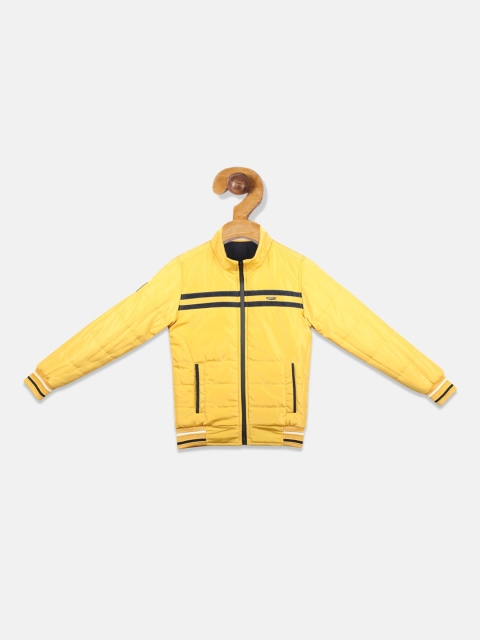 

Monte Carlo Boys Yellow & Navy Blue Solid Reversible Padded Jacket