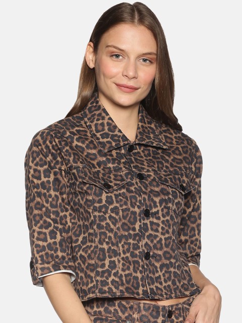 

KULTPRIT Women Brown & Black Printed Tailored Jacket