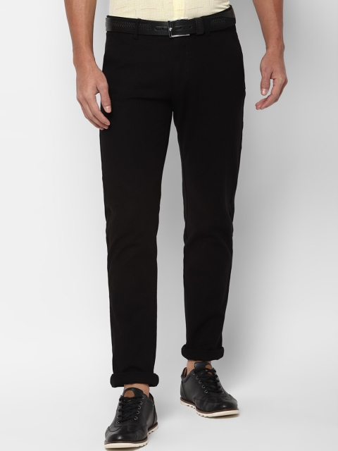 

Allen Solly Men Black Slim Fit Solid Regular Trousers