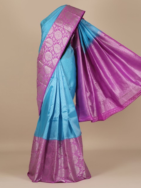 

Pothys Blue Woven Design Silk Blend Saree
