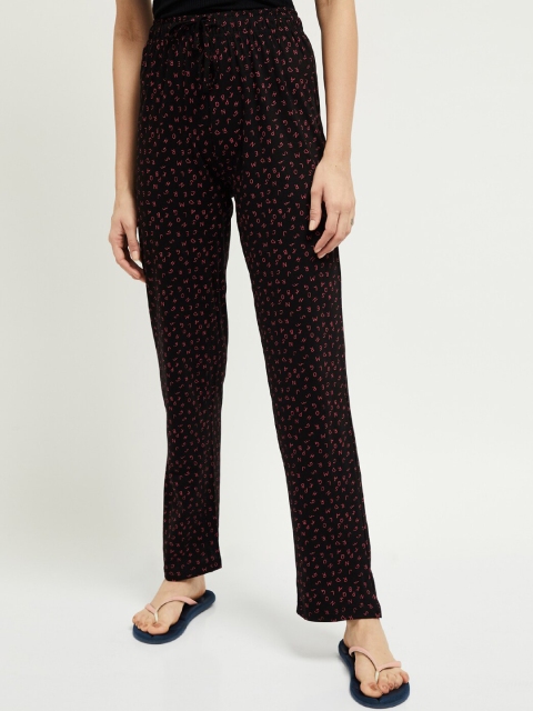 

MAX Women Black Printed Full Length Lounge Pants