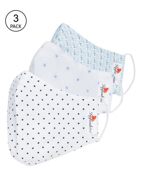 

Imfashini Women Pack Of 3 Printed 2-Ply Reusable Cloth Masks, White