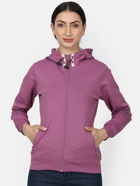 

Monte Carlo Women Purple Solid Hooded Sweatshirt
