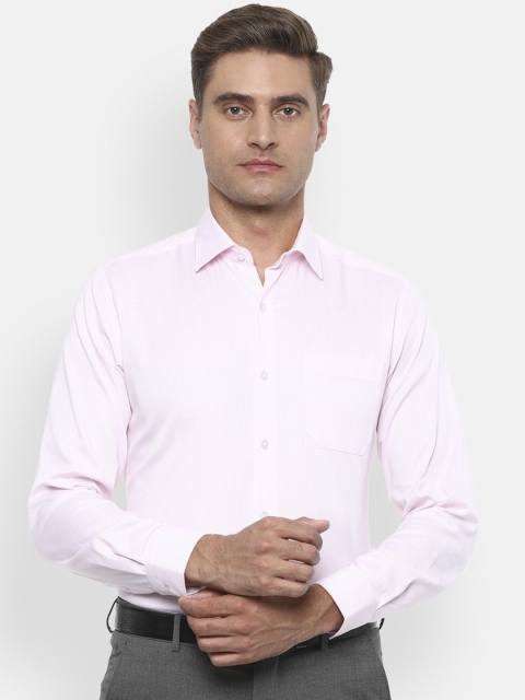 

Louis Philippe Men Pink Slim Fit Self Design Casual Shirt