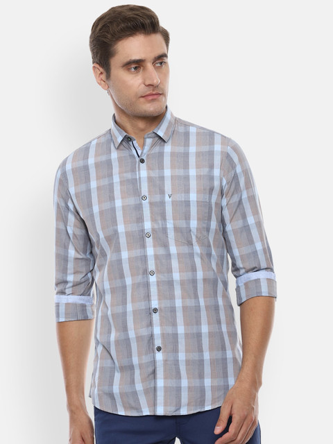 

Van Heusen Sport Men Grey Slim Fit Checked Casual Shirt