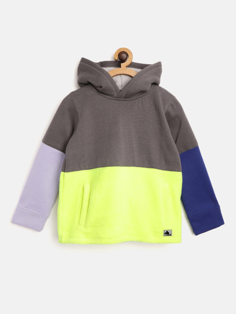 

Cherry Crumble Boys Grey & Yellow Colourblocked Sweatshirt
