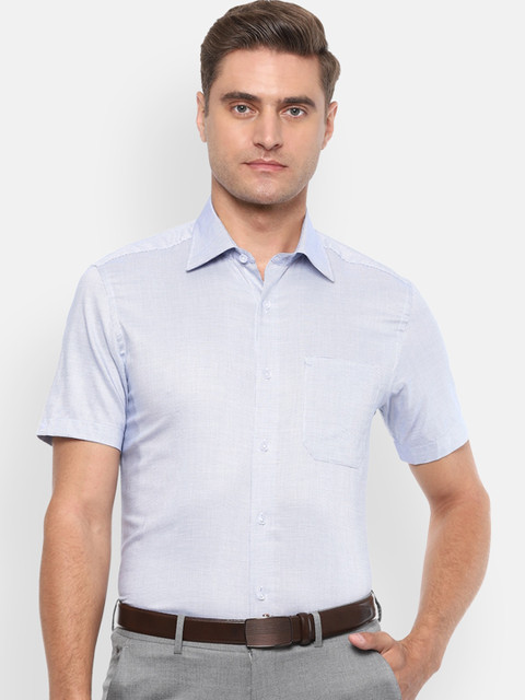 

Louis Philippe Men Blue Regular Fit Self Design Casual Shirt