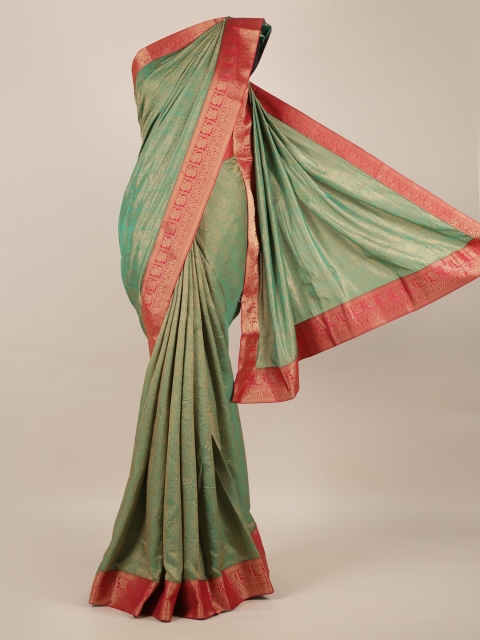 

Pothys Green Woven Design Poly Chiffon Saree
