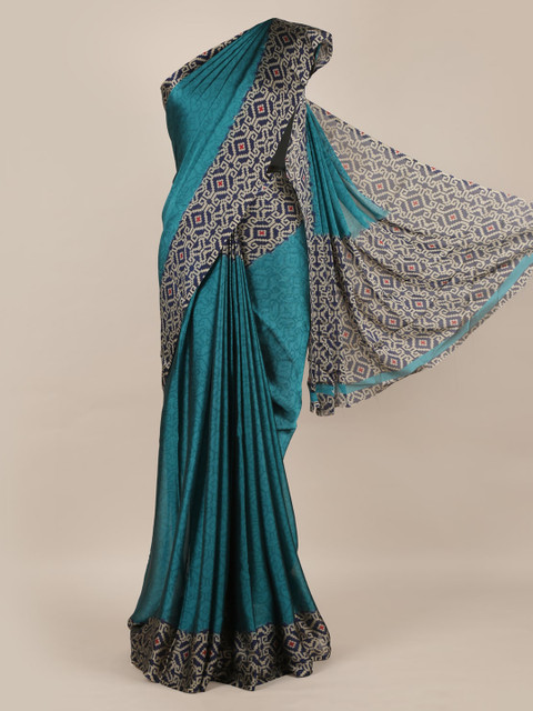 

Pothys Green Printed Poly Chiffon Saree