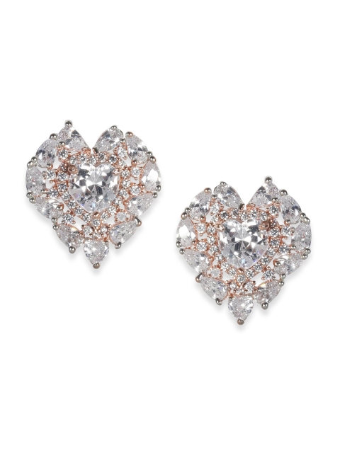 

MIDASKART Rose Gold Heart Shaped Studs