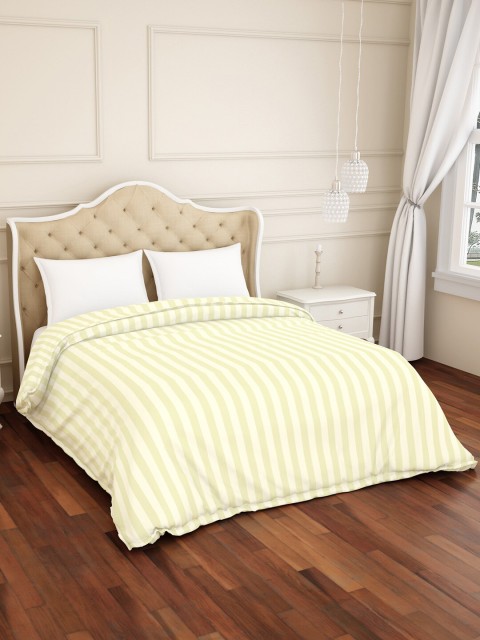 

SPACES Beige Striped Skyrise 210 TC Ivory Double Queen Duvet Cover