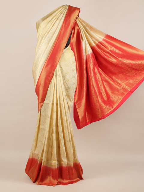 

Pothys Cream-Coloured Woven Design Jute Silk Saree