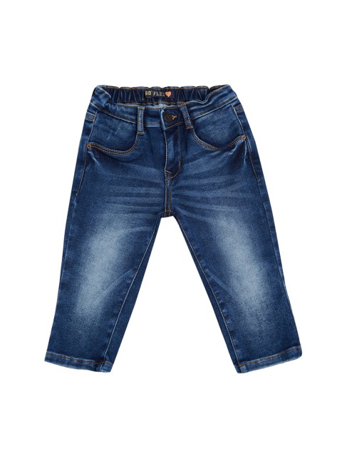 

VITAMINS Girls Navy Blue Washed Denim Capris