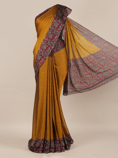 

Pothys Mustard Printed Poly Chiffon Saree