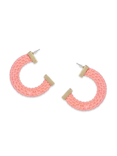 

MIDASKART Pink Contemporary Half Hoop Earrings