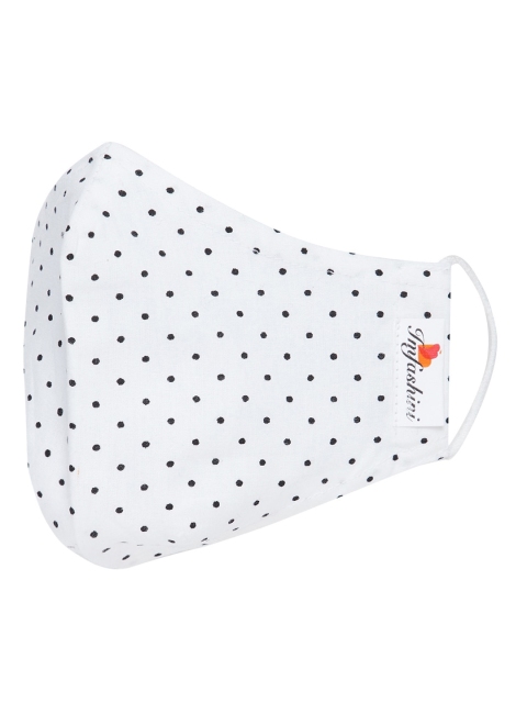 

Imfashini Women White & Black Polka Print 2-Ply Reusable Cloth Mask