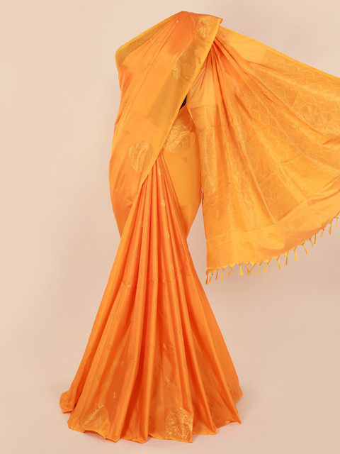 

Pothys Orange Silk Cotton Woven Design Kanjeevaram Saree