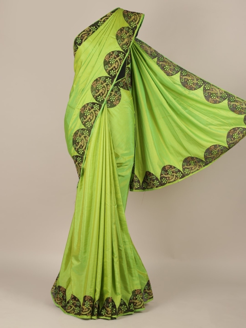

Pothys Green Solid Art Silk Saree