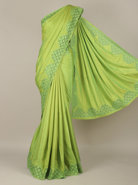 

Pothys Green Solid Art Silk Saree
