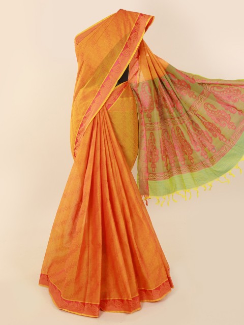 

Pothys Gold-Toned Woven Design Pure Cotton Saree