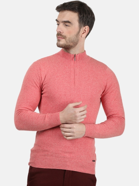 

Monte Carlo Men Pink Solid Pullover Sweater