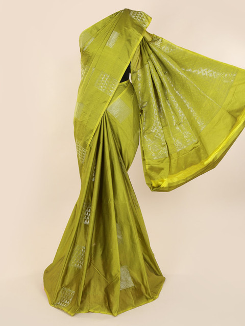 

Pothys Green Silk Cotton Woven Design Kanjeevaram Saree