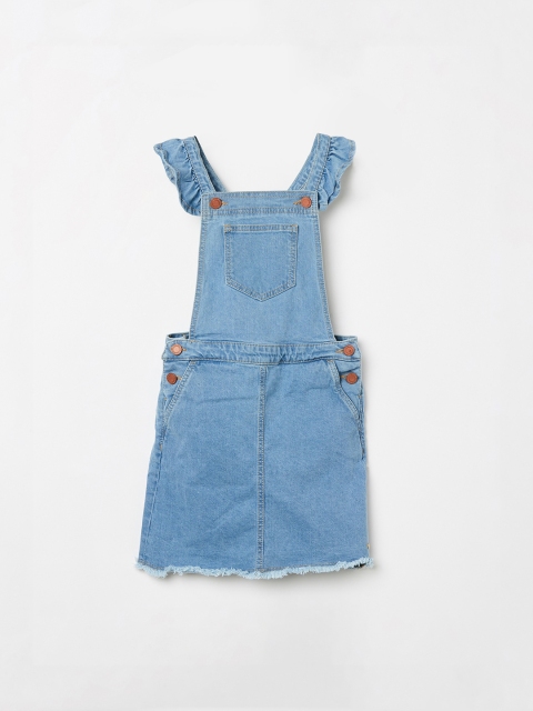 

Bossini Girls Blue Solid Pinafore Dress