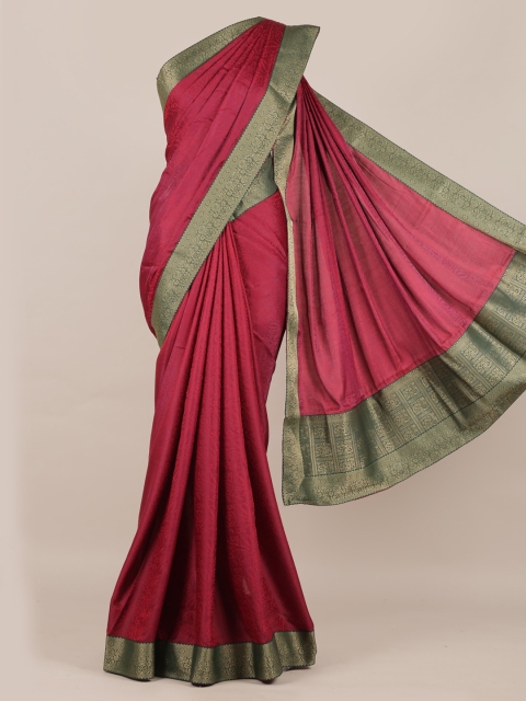 

Pothys Maroon Solid Poly Chiffon Saree