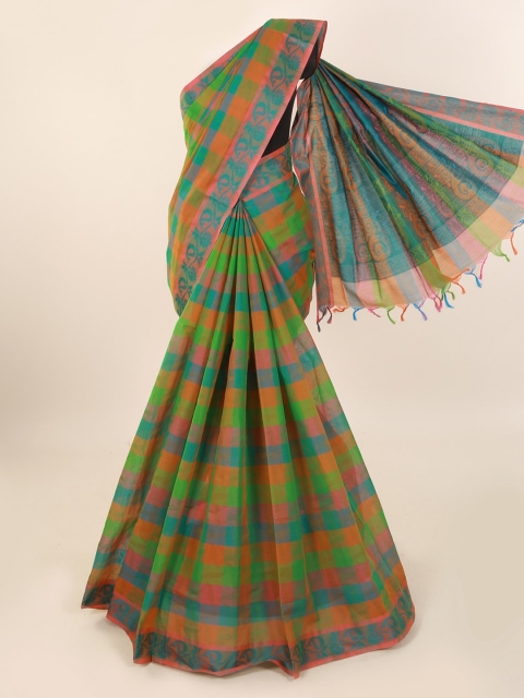 

Pothys Multicoloured Checked Pure Cotton Saree, Multi