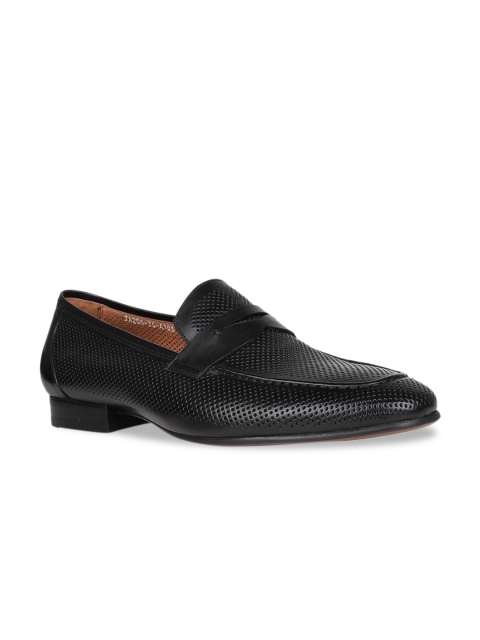 

Regal Men Black Solid Leather Formal Loafers