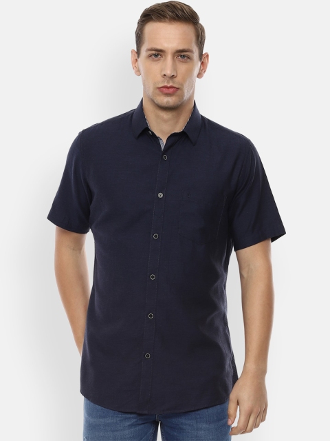 

Van Heusen Sport Men Navy Blue Slim Fit Solid Casual Shirt