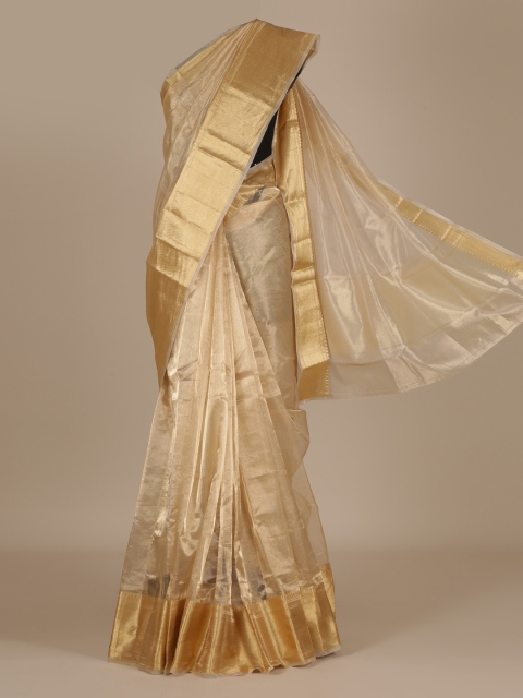 

Pothys Gold-Toned Solid Jute Silk Saree
