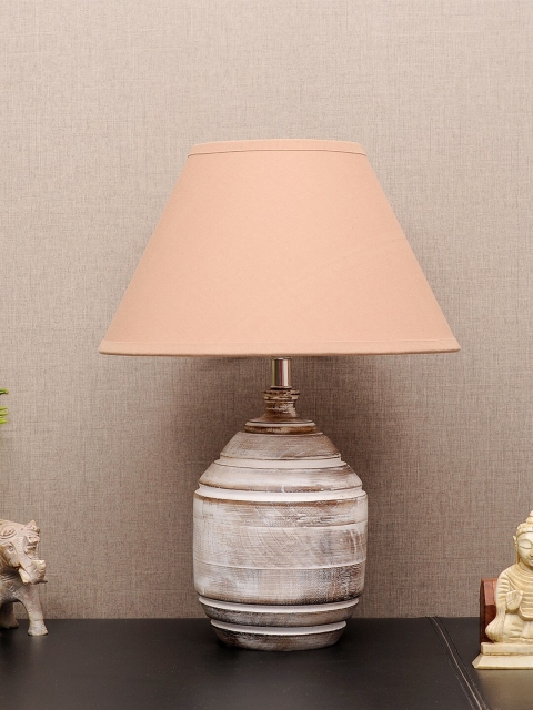

THE LIGHT STORE White Self-Design Table Lamp With Beige Shade