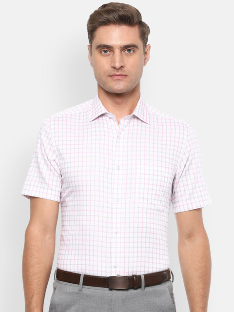 

Louis Philippe Men White Regular Fit Checked Casual Shirt