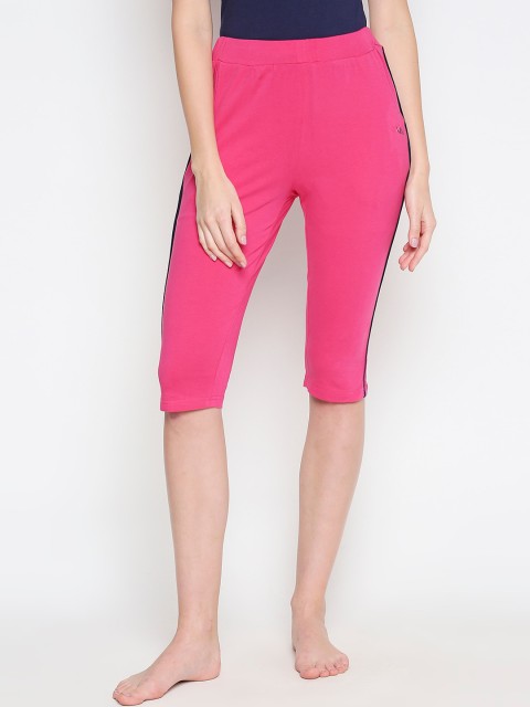 

XIN Women Pink Solid Knee-Length Lounge Capris