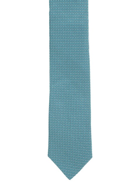 

Louis Philippe Men Blue Woven-Design Silk Broad Tie