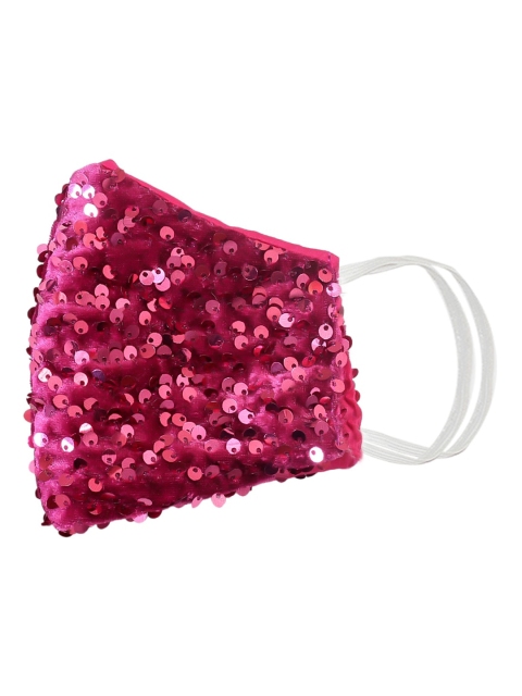 

Bellofox Unisex Pink 3-Ply Sequin Embellished Face Mask