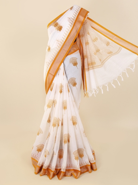 

Pothys White Printed Pure Cotton Saree