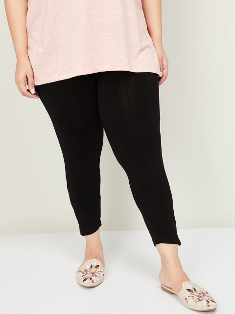 

nexus Women Black Solid Three-Fourth Length Leggings