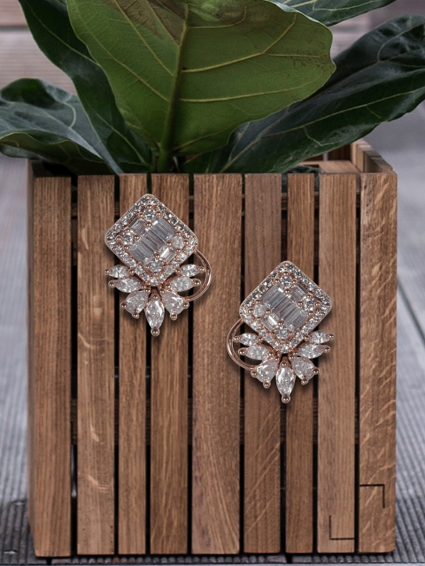 

MIDASKART Rose Gold Contemporary Studs
