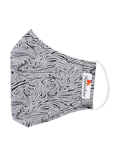 

Imfashini Women White & Black Printed 2-Ply Reusable Cloth Mask