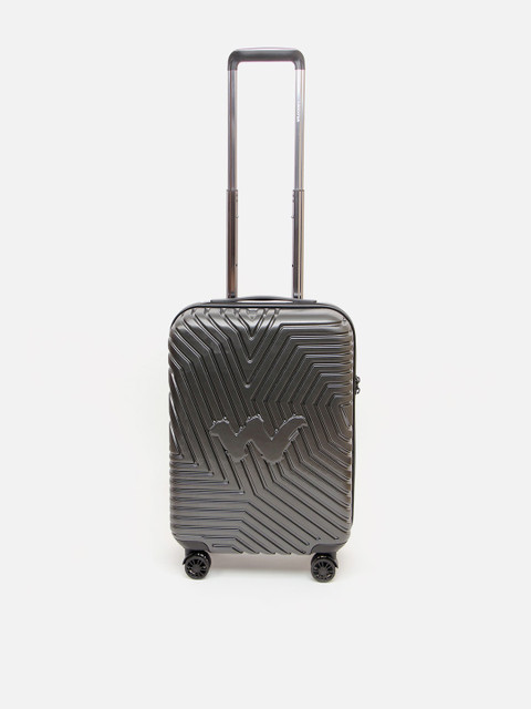 

Wildcraft Unisex Charcoal Black Textured Hard-Sided Small Trolley Bag